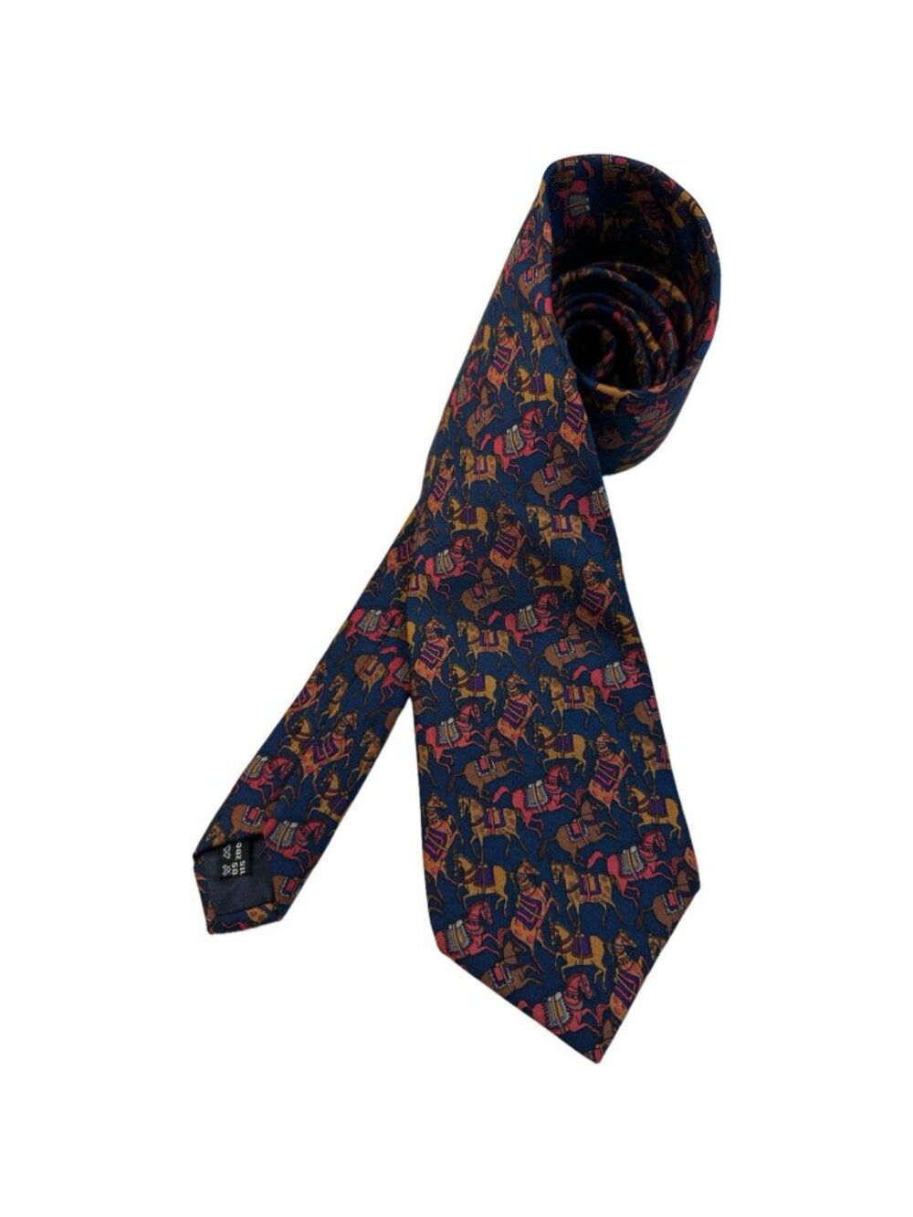 Salvatore Ferragamo Silk Trojan Horses Animal Pattern Made in Italy W:3.5” L:57”